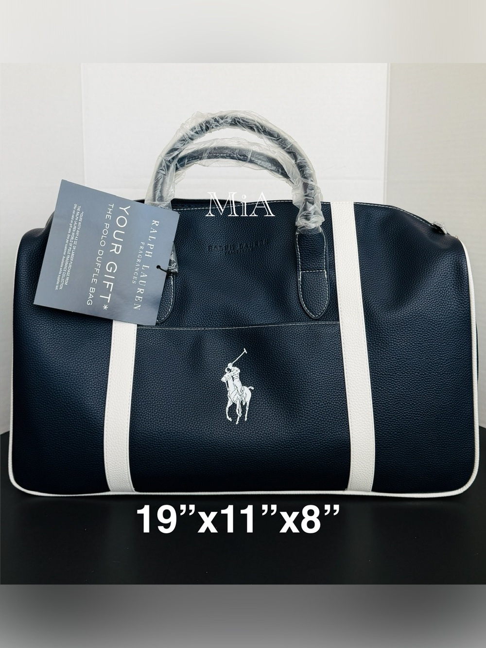 Ralph Lauren Polo Travel / Weekend /Gym Bag With Side Pocket + Strap (Dark Navy)